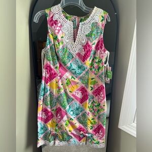 Lilly Pulitzer Pink and Green Floral Mini Dress
